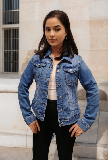 Wholesaler Lusa Mode - Four-pocket stretch jean jacket