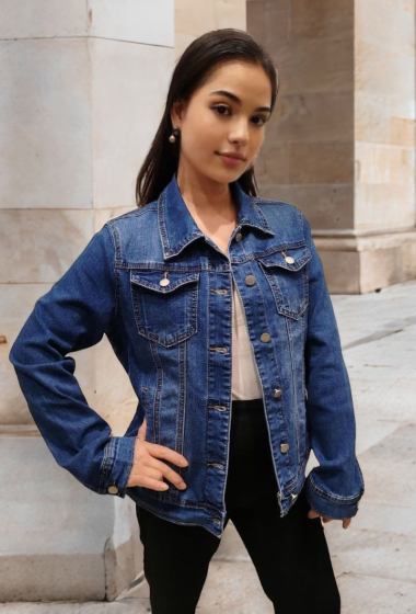 Großhändler Lusa Mode - Stretch-Jeansjacke mit vier Taschen