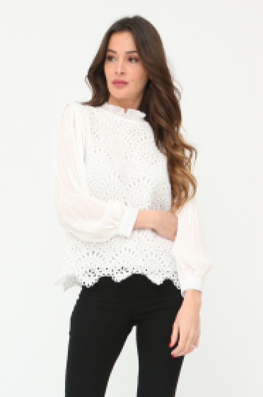 Wholesaler LUZABELLE - Embroidered and perforated blouse