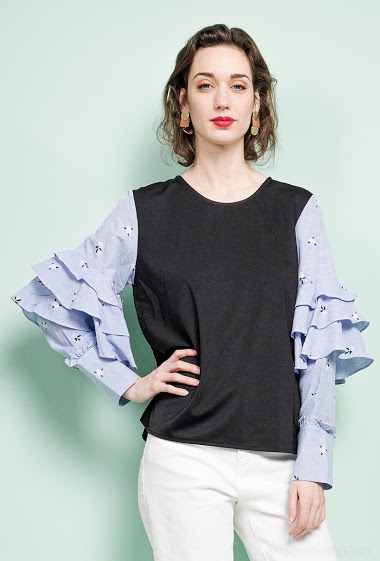 Wholesaler LUZABELLE - Bi-material blouse