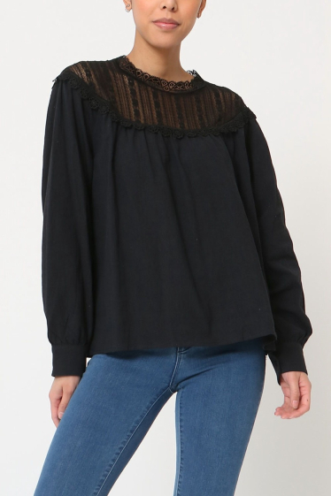 Wholesaler LUZABELLE - Long-sleeved cotton blouse