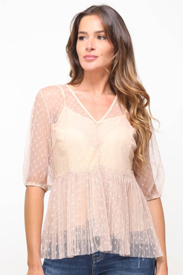 Wholesaler LUZABELLE - Blouse in spotted tulle