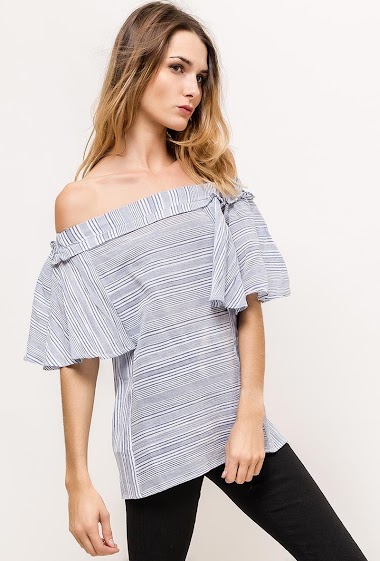Wholesaler LUZABELLE - Striped off shoulder blouse