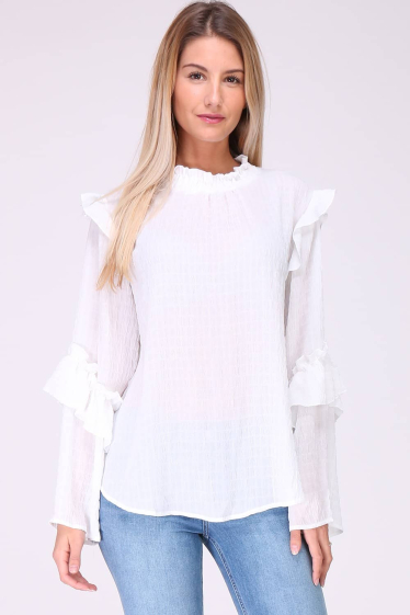 Wholesaler LUZABELLE - Ruffled textured blouse