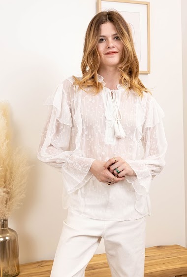 Wholesaler LUZABELLE - Transparent blouse with string