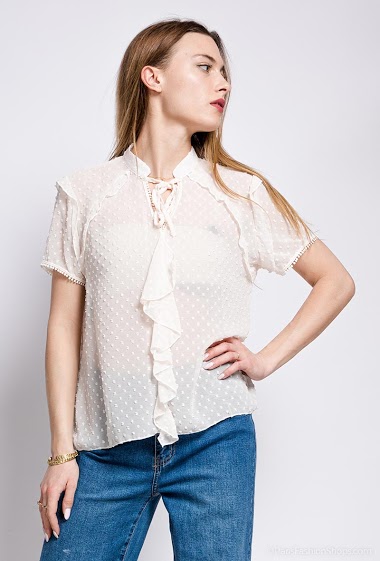 Wholesaler LUZABELLE - Spotted transparente blouse