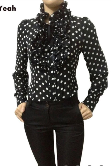 Wholesaler LUZABELLE - Ruffled collar shirt with polka dots