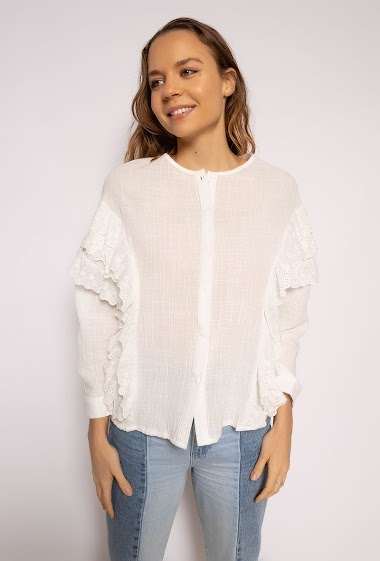 Wholesaler LUZABELLE - Cotton shirt with ruffles