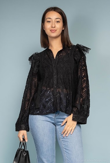 Großhändler LUZABELLE - Lace shirt with ruffles