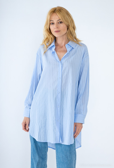 Wholesaler LUZABELLE - Oversized striped cotton gauze shirt