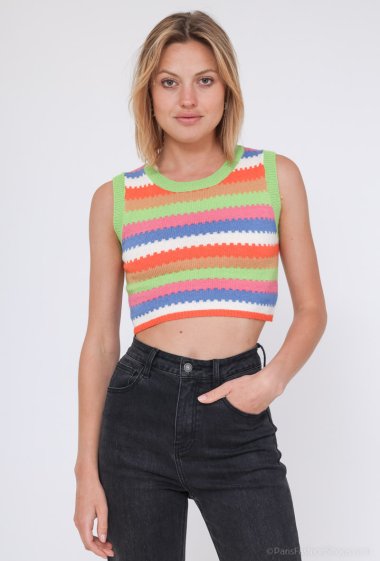 Wholesaler LUZABELLE - Striped cropped tank tops