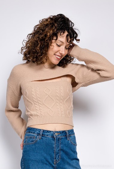 Wholesaler LUZABELLE - Tank top with knit arms warmers