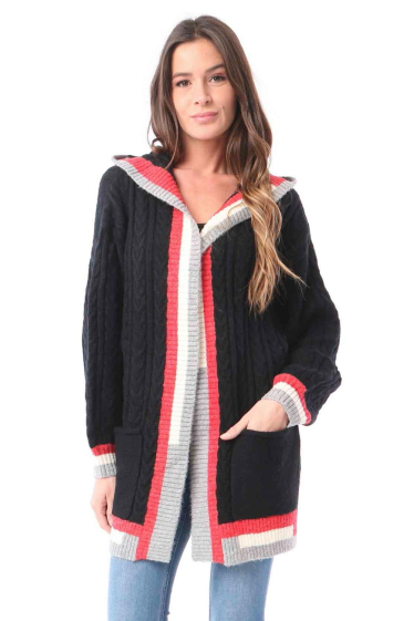 Wholesaler LUZABELLE - Cable knit cardigan with hood