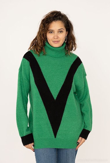 Großhändler LUZABELLE - Langer Pullover mit Muster