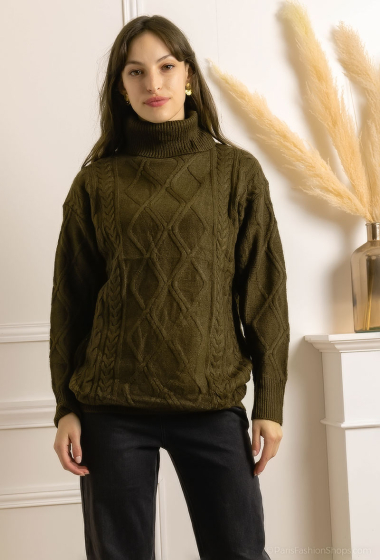 Wholesaler LUZABELLE - Cable knit sweater with turtle neck