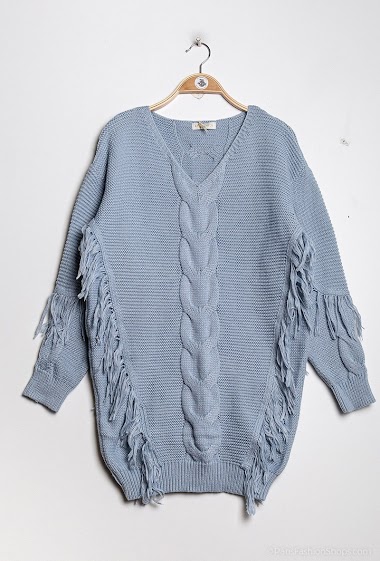 Wholesaler LUZABELLE - Cable knit sweater with fringes