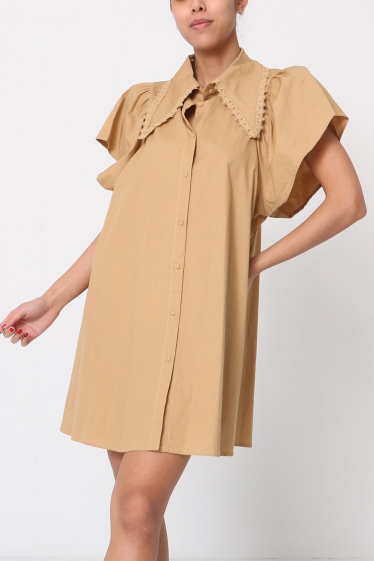 Grossiste LUZABELLE - Robe chemise à col claudine