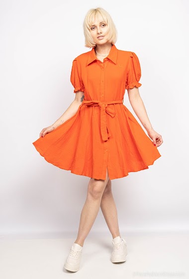 Wholesaler LUZABELLE - Cotton short sleeve shirt dress