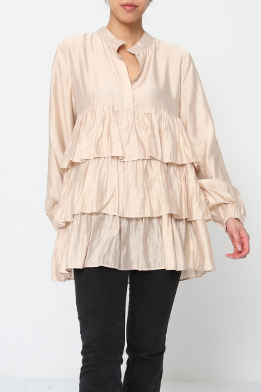 Wholesaler LUZABELLE - Short shirt dress with flounce.