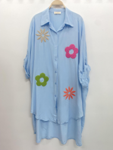 Grossiste LUZABELLE - Robe chemise motif fleurie