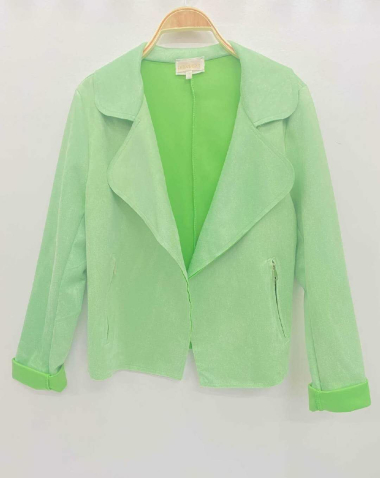 Wholesaler LUZABELLE - Plain suede jacket with zippers