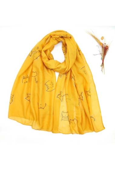 Großhändler LX Moda - Shiny cat pattern scarf