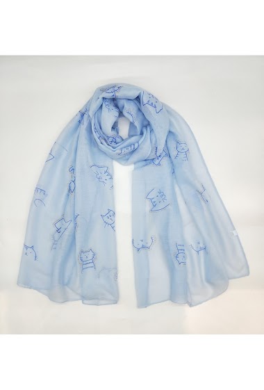 Wholesaler LX Moda - Shiny cat pattern scarf