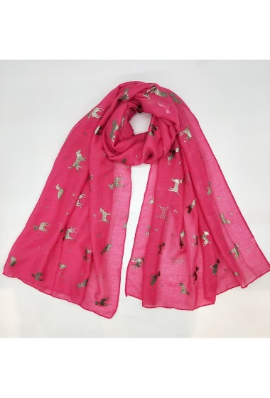 Wholesaler LX Moda - Shiny scarfs with dog pattern