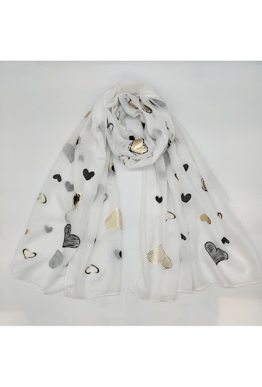 Wholesaler LX Moda - Shiny scarf with heartpattern