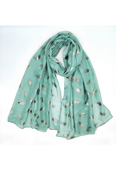 Wholesaler LX Moda - shiny scarf with leaf motif