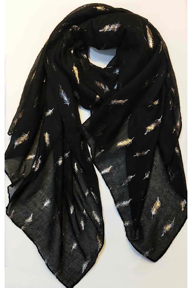 Großhändler LX Moda - glänzender Schal mit Blattmuster