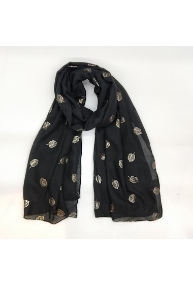 Wholesaler LX Moda - shiny scarf with leaf motif
