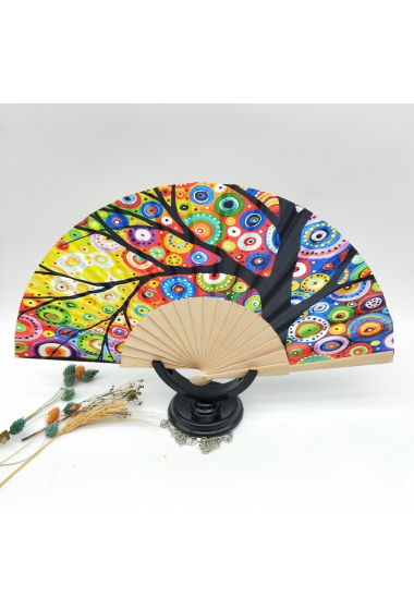 Mayorista LX Moda - Liberty wood fan pattern (Pack of 12 pcs mixed color)