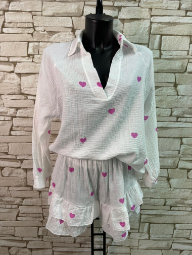 Grossiste LYCHI - blouse en gaze coton