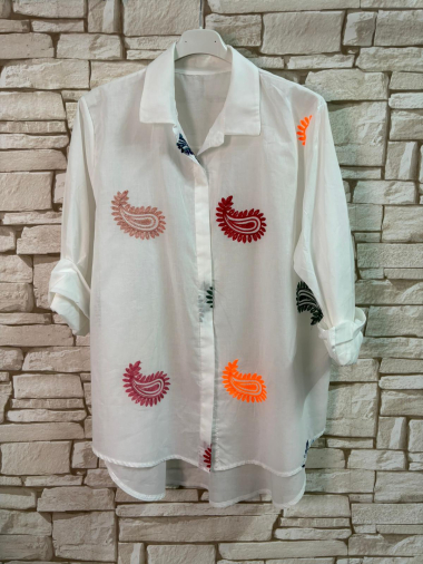 Grossiste LYCHI - chemise broderie en coton