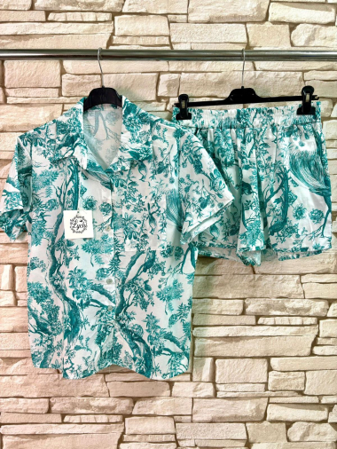 Wholesaler LYCHI - Printed cotton shirt and shorts