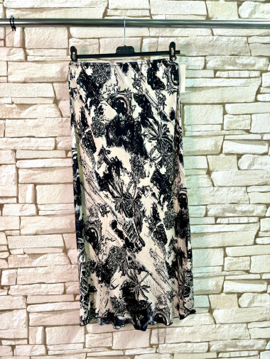 Wholesaler LYCHI - Printed satin skirt