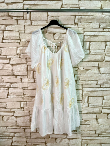 Wholesaler LYCHI - EMBROIDERED COTTON VOILE DRESS