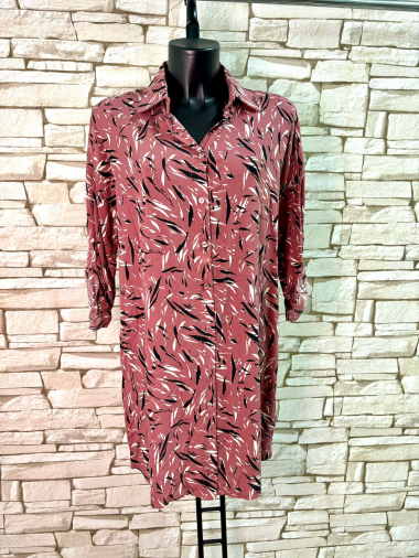 Großhändler LYCHI - Bedrucktes Hemdblusenkleid aus Viskose