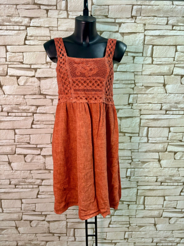 Wholesaler LYCHI - Short dress in washed cotton