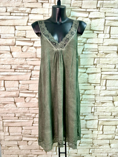 Großhändler LYCHI - Kleid aus verblasster Viskose