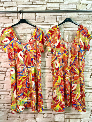 Großhändler LYCHI - Kleid aus bedruckter Viskose