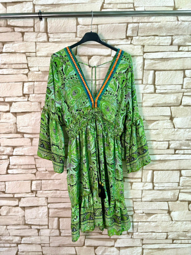 Wholesaler LYCHI - elastic waist dress, multi color