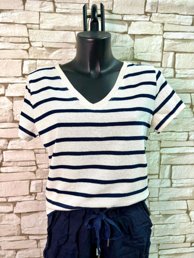 Wholesaler LYCHI - striped cotton t-shirt