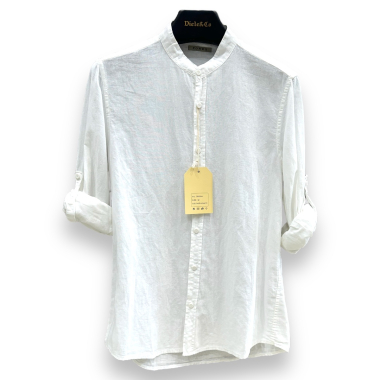 Wholesaler Lysande - Cotton/linen shirt with mandarin collar