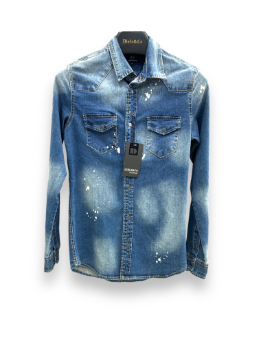 Wholesaler Lysande - Denim shirt with inlaid paint effect