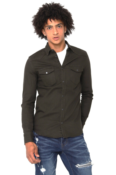 Wholesaler Lysande - Dark khaki denim shirt