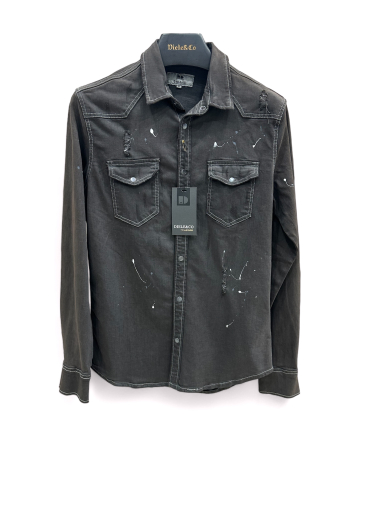 Wholesaler Lysande - Black jeans shirt with paint