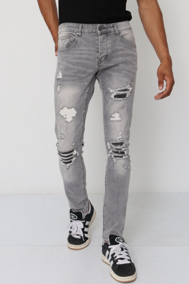 Großhändler Lysande - zerstörte graue Jeans