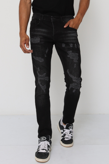 Wholesaler Lysande - Dark gray destroyed jeans